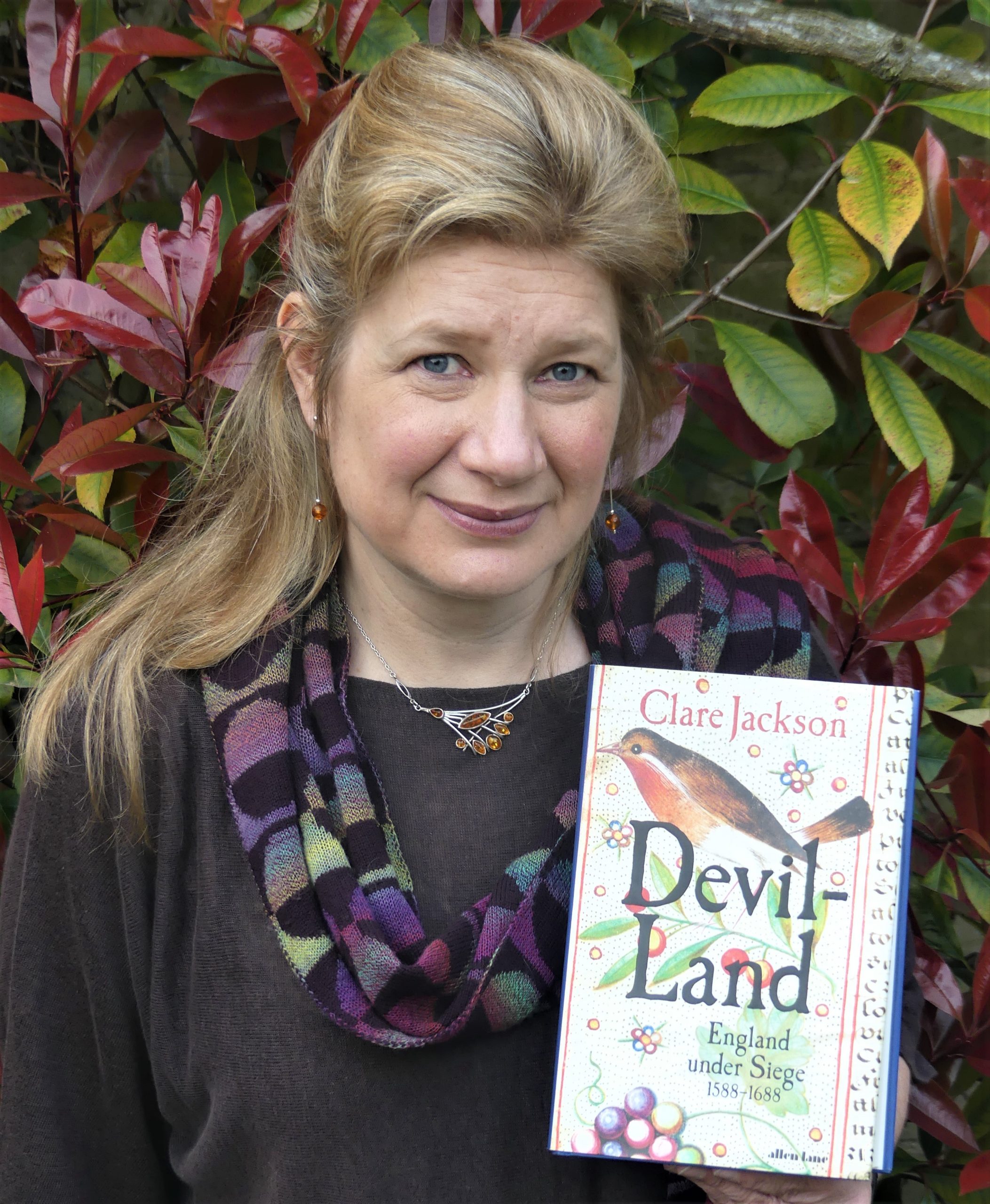 Dr Clare Jackson with her book 'Devil-Land'