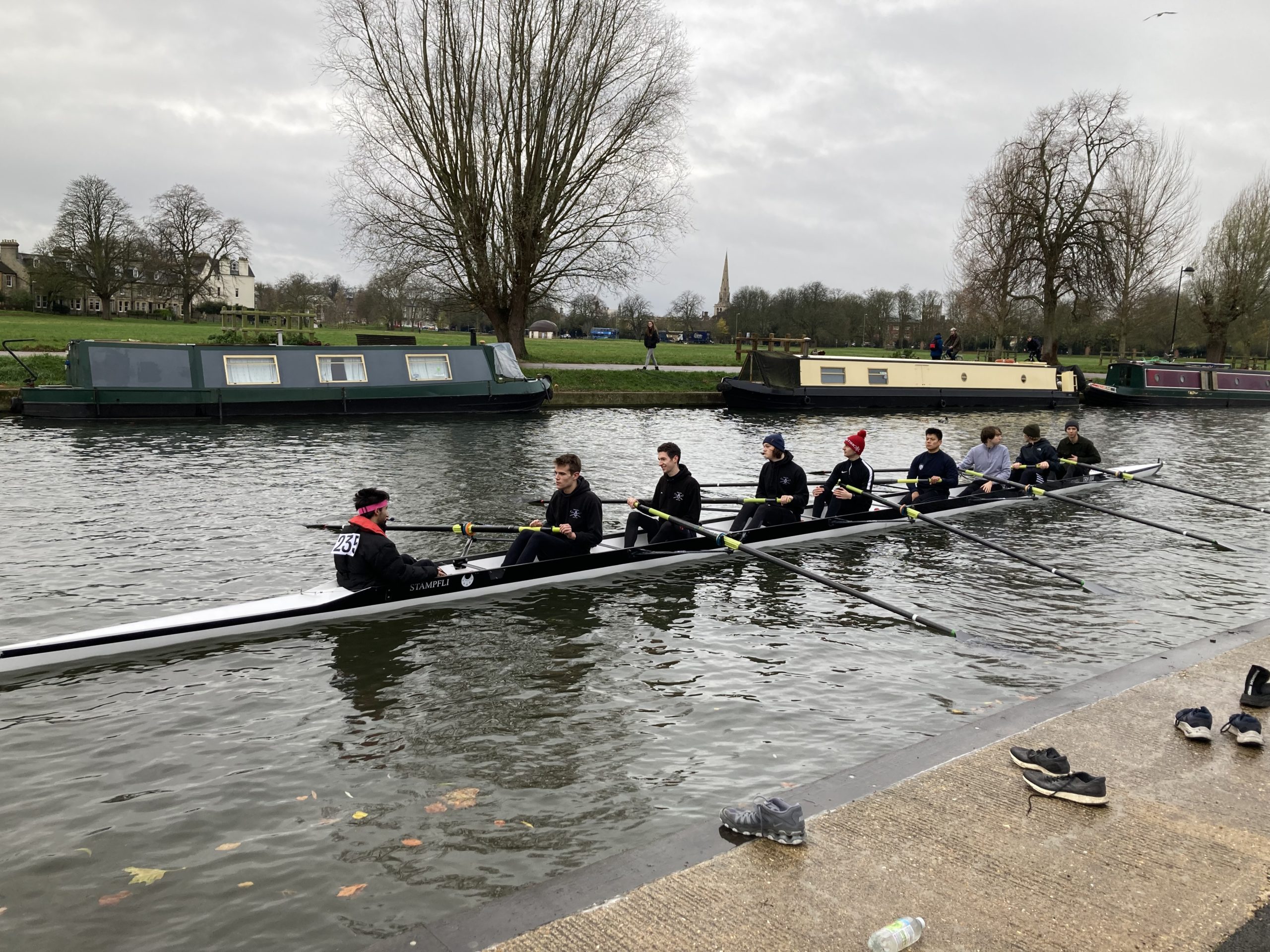 Trinity Hall crew racing in the Fairbairn Cup 2021