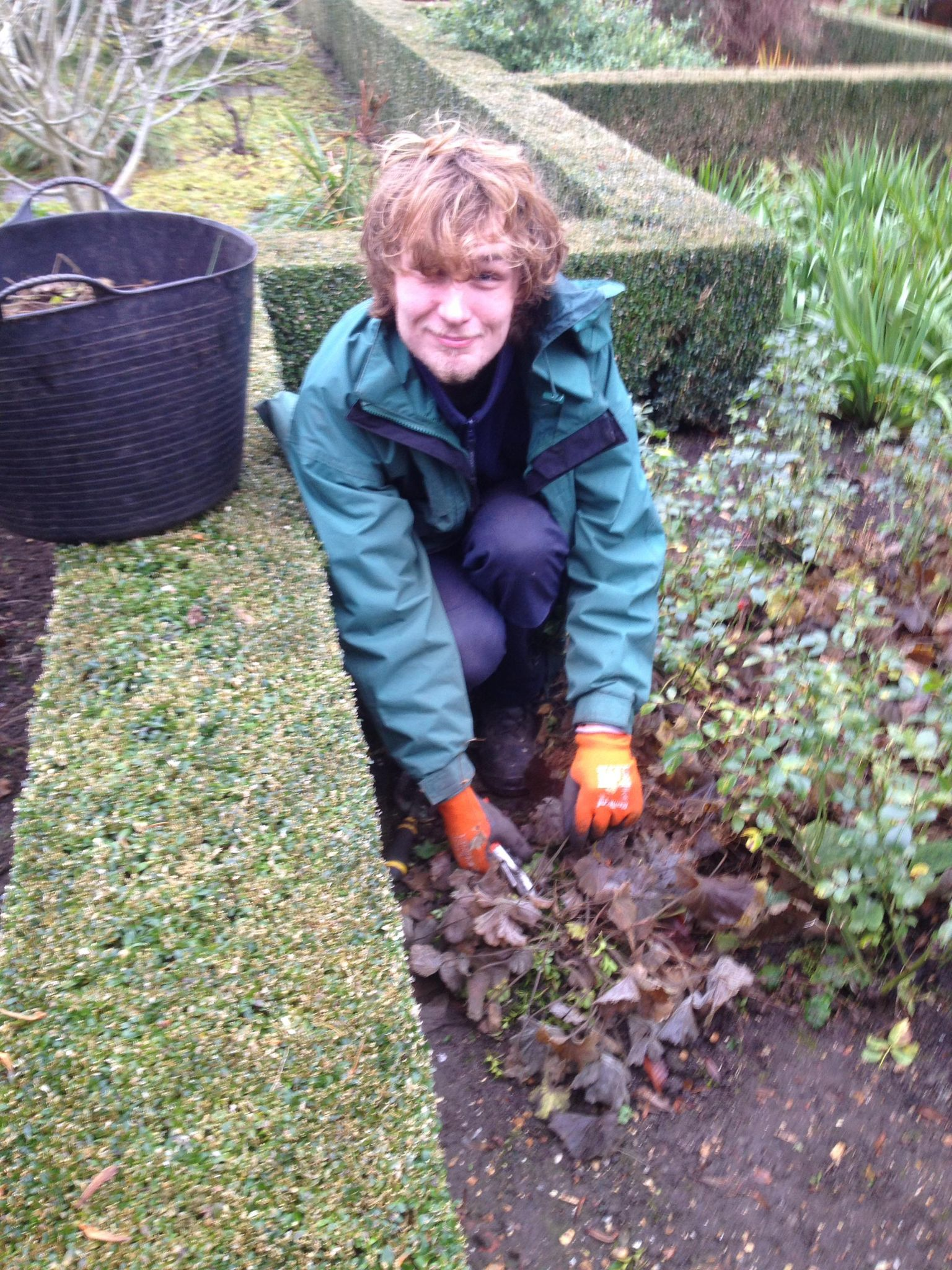 Oscar Wright in the Wychfield gardens