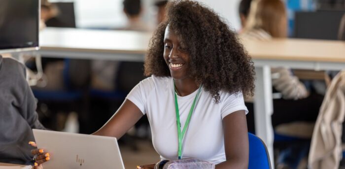 Student with laptop