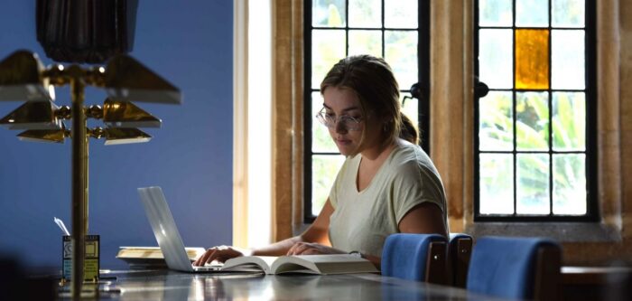 Student working in Library