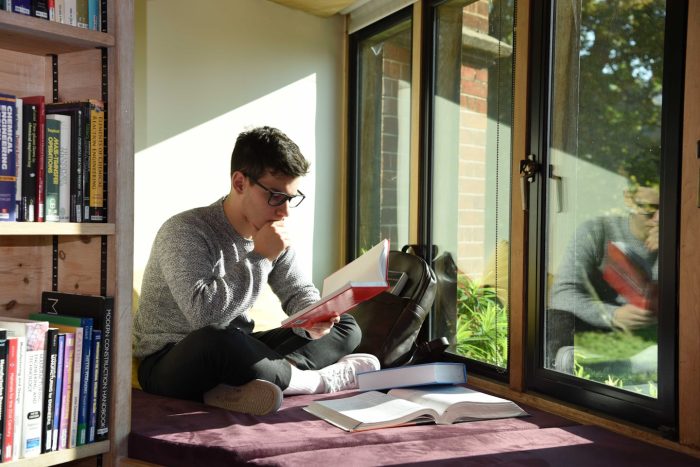 Student in Jerwood Library