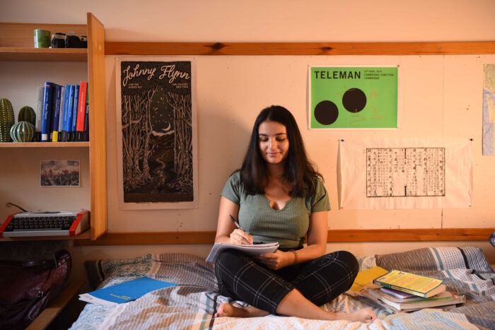 Student sitting in room