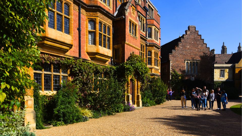 Image of Latham court. A group of students stand in the back left corner.