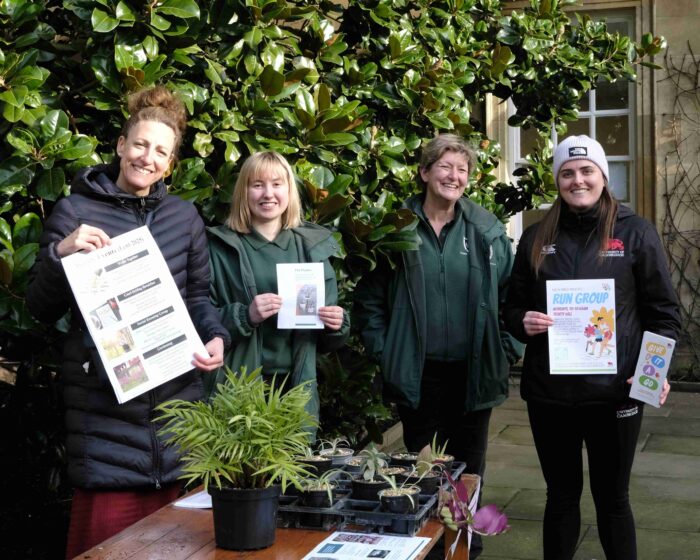 Lisa, Sophie, Sam and representative from the Cambridge University Sports Team at the Pet Plants initiative.