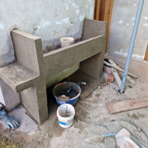 The sink Alex Barker built whilst volunteering in Cusco.