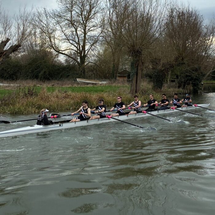 Men's Second boat rowing over in day one of the Lent Bumps 2026.