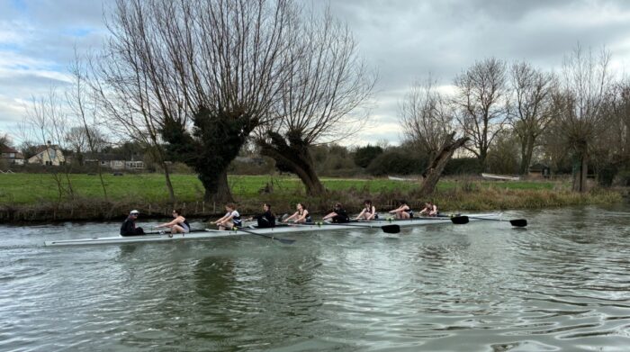 Women's Second boat racing in day one of the Lent Bumps 2026.