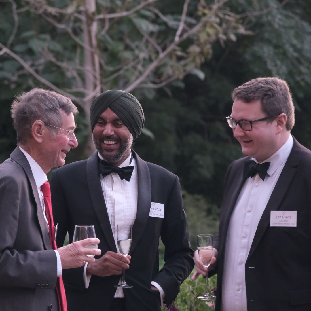 Alumni at the drinks reception in the Fellows Garden; the THA Annual Dinner on 27 September 2025.
