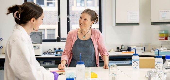 Dr Tamsin O'Connell in the lab